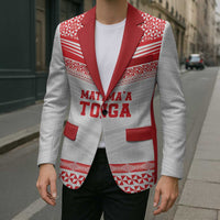 Custom Mate Ma'a Tonga Heritage Blazer Pacific Tribal Rugby White Edition - Polynesian Pride