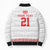 Custom Mate Ma'a Tonga Heritage Bomber Puffer Jacket Pacific Tribal Rugby White Edition - Polynesian Pride
