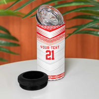 Custom Mate Ma'a Tonga Heritage 4 in 1 Can Cooler Tumbler Pacific Tribal Rugby White Edition - Polynesian Pride