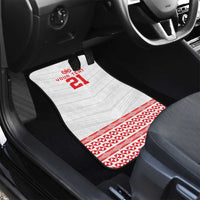Custom Mate Ma'a Tonga Heritage Car Mats Pacific Tribal Rugby White Edition - Polynesian Pride