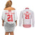 Custom Mate Ma'a Tonga Heritage Couples Matching Off Shoulder Short Dress and Long Sleeve Button Shirt Pacific Tribal Rugby White Edition - Polynesian Pride