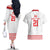 Custom Mate Ma'a Tonga Heritage Couples Matching Off The Shoulder Long Sleeve Dress and Hawaiian Shirt Pacific Tribal Rugby White Edition - Polynesian Pride
