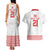 Custom Mate Ma'a Tonga Heritage Couples Matching Tank Maxi Dress and Hawaiian Shirt Pacific Tribal Rugby White Edition - Polynesian Pride