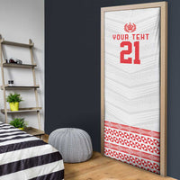 Custom Mate Ma'a Tonga Heritage Door Cover Pacific Tribal Rugby White Edition - Polynesian Pride