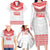 Custom Mate Ma'a Tonga Heritage Family Matching Long Sleeve Bodycon Dress and Hawaiian Shirt Pacific Tribal Rugby White Edition - Polynesian Pride