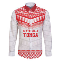 Custom Mate Ma'a Tonga Heritage Family Matching Long Sleeve Bodycon Dress and Hawaiian Shirt Pacific Tribal Rugby White Edition - Polynesian Pride