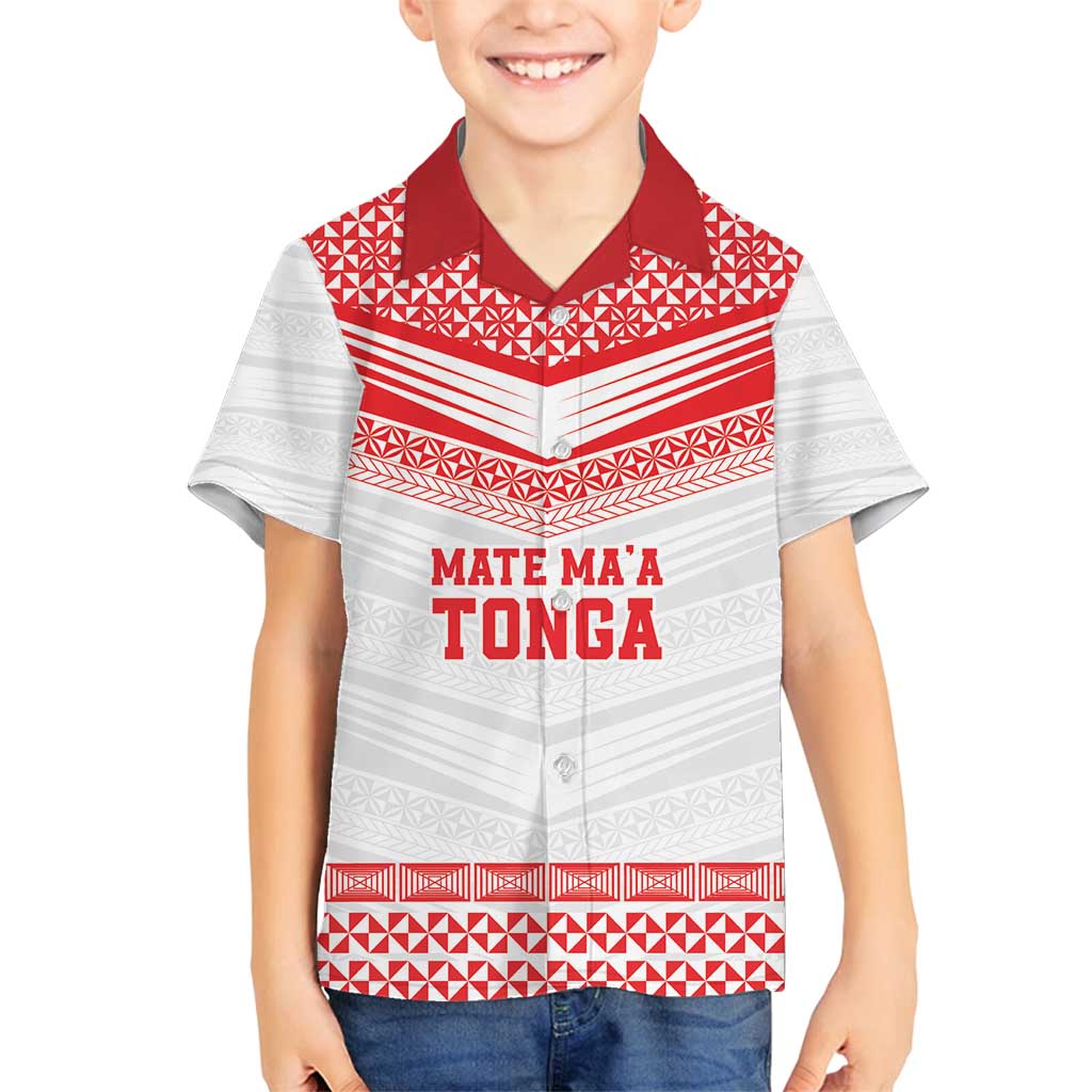 Custom Mate Ma'a Tonga Heritage Family Matching Off Shoulder Maxi Dress and Hawaiian Shirt Pacific Tribal Rugby White Edition - Polynesian Pride