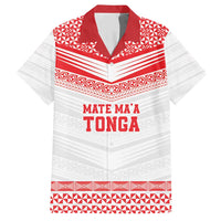 Custom Mate Ma'a Tonga Heritage Family Matching Short Sleeve Bodycon Dress and Hawaiian Shirt Pacific Tribal Rugby White Edition - Polynesian Pride
