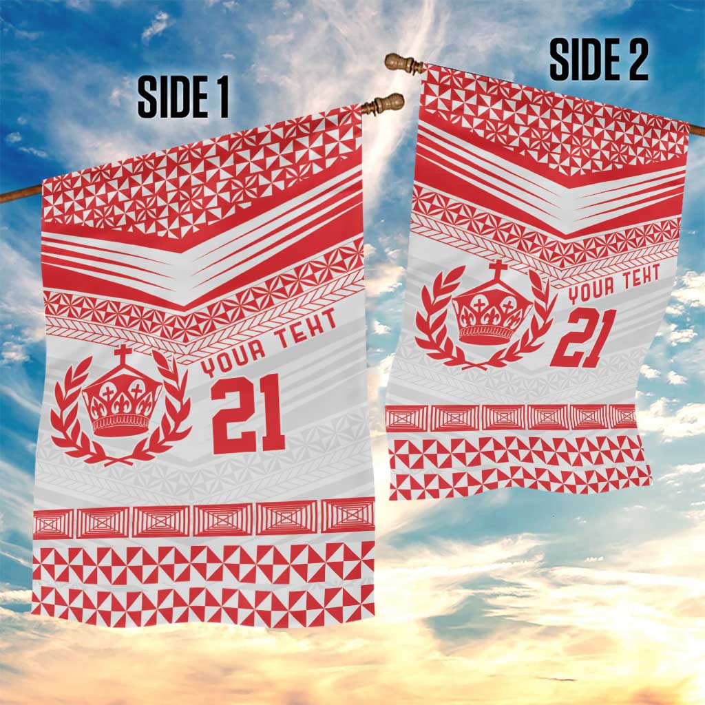 Custom Mate Ma'a Tonga Heritage Garden Flag Pacific Tribal Rugby White Edition - Polynesian Pride