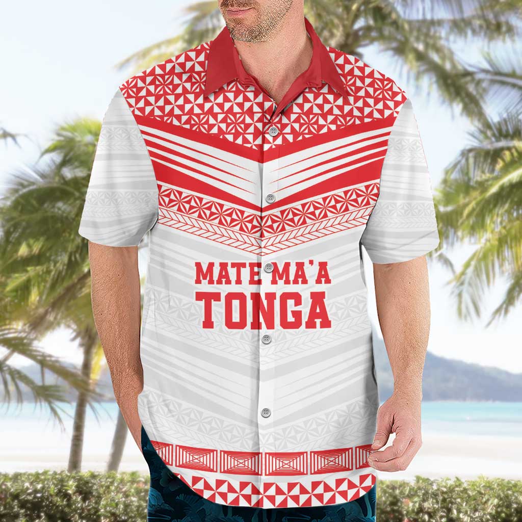 Custom Mate Ma'a Tonga Heritage Hawaiian Shirt Pacific Tribal Rugby White Edition - Polynesian Pride