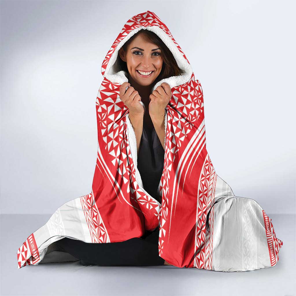 Custom Mate Ma'a Tonga Heritage Hooded Blanket Pacific Tribal Rugby White Edition - Polynesian Pride