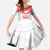 Custom Mate Ma'a Tonga Heritage Kid Short Sleeve Dress Pacific Tribal Rugby White Edition - Polynesian Pride