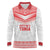 Custom Mate Ma'a Tonga Heritage Long Sleeve Polo Shirt Pacific Tribal Rugby White Edition - Polynesian Pride