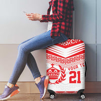 Custom Mate Ma'a Tonga Heritage Luggage Cover Pacific Tribal Rugby White Edition - Polynesian Pride