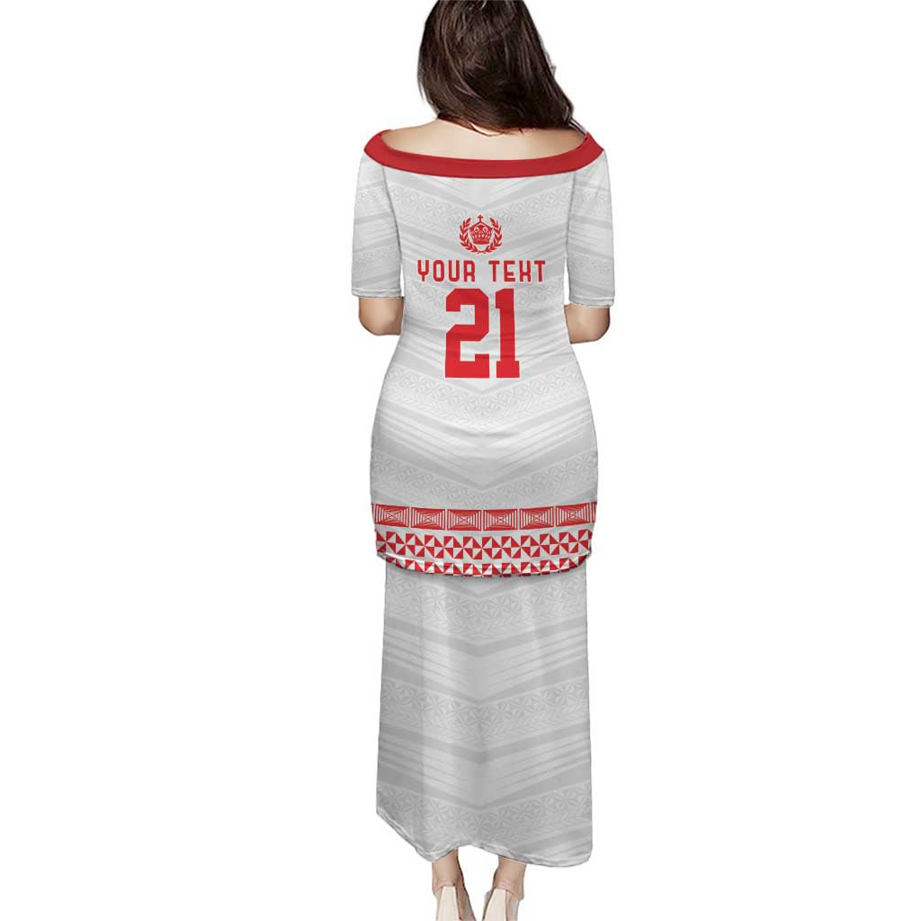 Custom Mate Ma'a Tonga Heritage Puletasi Pacific Tribal Rugby White Edition - Polynesian Pride