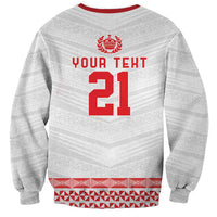 Custom Mate Ma'a Tonga Heritage Sweatshirt Pacific Tribal Rugby White Edition - Polynesian Pride