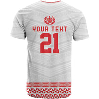 Custom Mate Ma'a Tonga Heritage T Shirt Pacific Tribal Rugby White Edition - Polynesian Pride