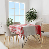 Custom Mate Ma'a Tonga Heritage Tablecloth Pacific Tribal Rugby White Edition - Polynesian Pride