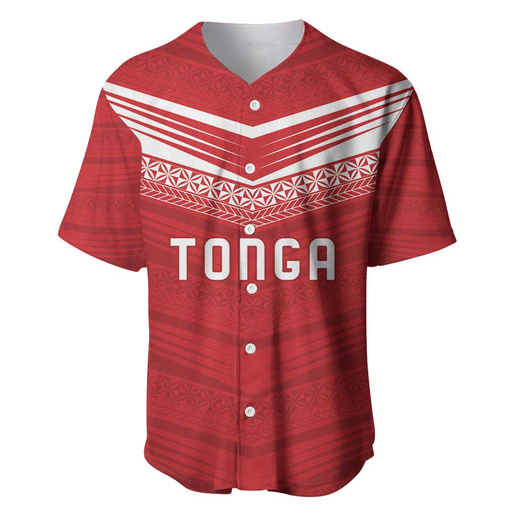 Custom Pacific Rugby Spirit Baseball Jersey Tonga Ngatu Pride Red Edition - Polynesian Pride