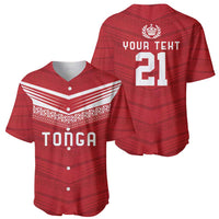 Custom Pacific Rugby Spirit Baseball Jersey Tonga Ngatu Pride Red Edition - Polynesian Pride