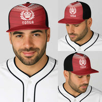 Pacific Rugby Spirit Baseball Net Cap Tonga Ngatu Pride Red Edition - Polynesian Pride