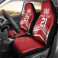 Custom Pacific Rugby Spirit Car Seat Cover Tonga Ngatu Pride Red Edition - Polynesian Pride