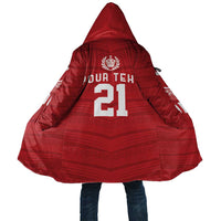 Custom Pacific Rugby Spirit Cloak Tonga Ngatu Pride Red Edition - Polynesian Pride