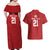 Custom Pacific Rugby Spirit Couples Matching Off Shoulder Maxi Dress and Hawaiian Shirt Tonga Ngatu Pride Red Edition - Polynesian Pride