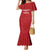 Custom Pacific Rugby Spirit Family Matching Mermaid Dress and Hawaiian Shirt Tonga Ngatu Pride Red Edition - Polynesian Pride