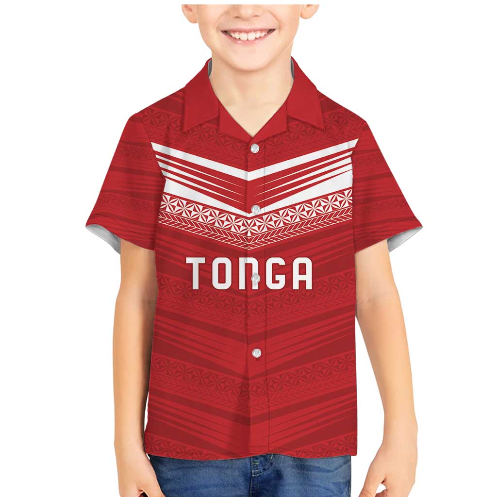 Custom Pacific Rugby Spirit Family Matching Mermaid Dress and Hawaiian Shirt Tonga Ngatu Pride Red Edition - Polynesian Pride