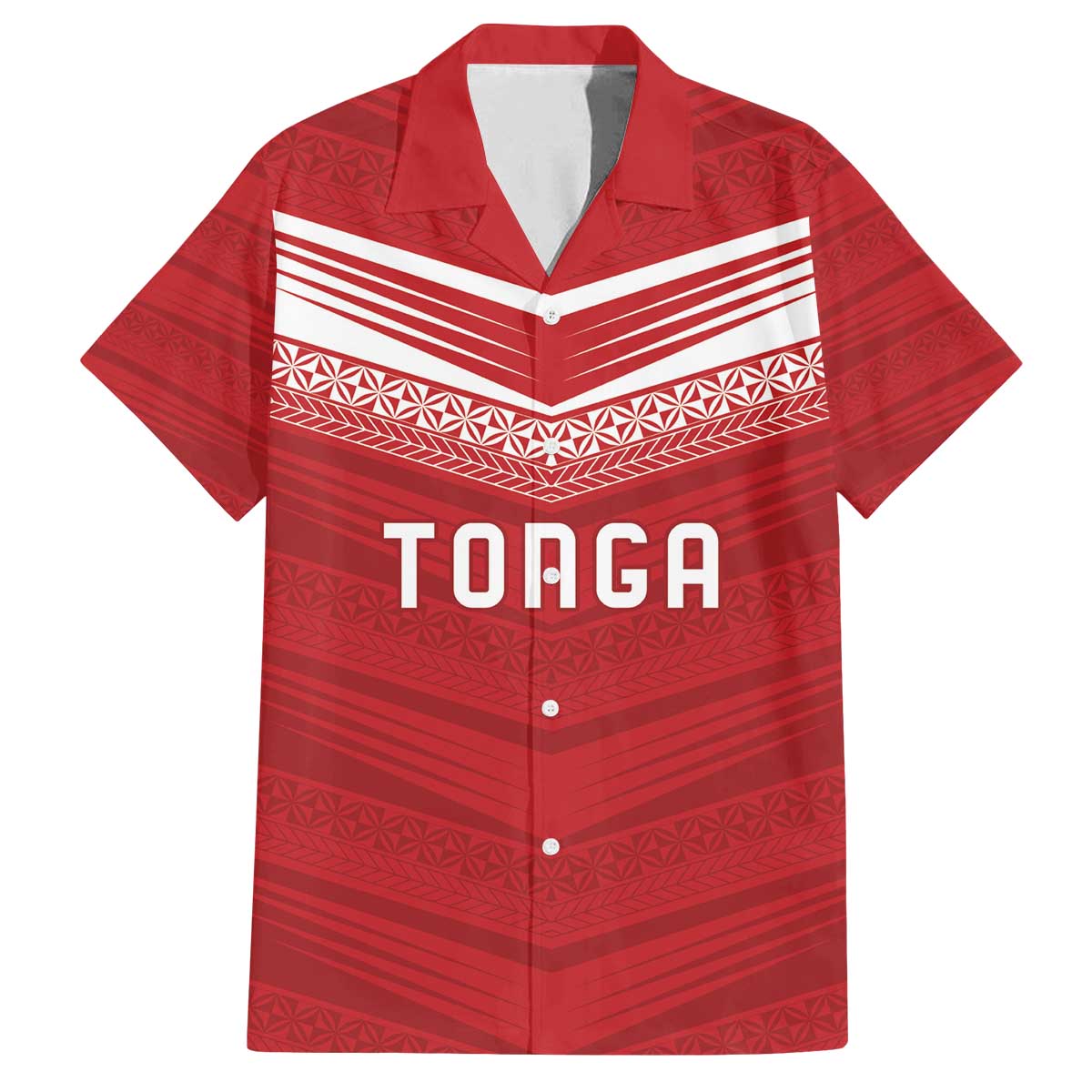 Custom Pacific Rugby Spirit Family Matching Off The Shoulder Long Sleeve Dress and Hawaiian Shirt Tonga Ngatu Pride Red Edition - Polynesian Pride