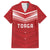 Custom Pacific Rugby Spirit Family Matching Off The Shoulder Long Sleeve Dress and Hawaiian Shirt Tonga Ngatu Pride Red Edition - Polynesian Pride