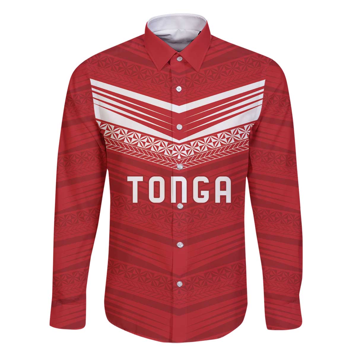 Custom Pacific Rugby Spirit Family Matching Off The Shoulder Long Sleeve Dress and Hawaiian Shirt Tonga Ngatu Pride Red Edition - Polynesian Pride