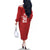 Custom Pacific Rugby Spirit Family Matching Off The Shoulder Long Sleeve Dress and Hawaiian Shirt Tonga Ngatu Pride Red Edition - Polynesian Pride