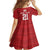 Custom Pacific Rugby Spirit Family Matching Off Shoulder Short Dress and Hawaiian Shirt Tonga Ngatu Pride Red Edition - Polynesian Pride
