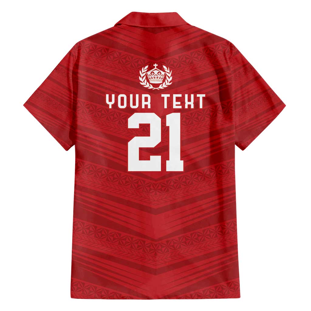 Custom Pacific Rugby Spirit Family Matching Puletasi and Hawaiian Shirt Tonga Ngatu Pride Red Edition - Polynesian Pride
