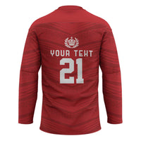 Custom Pacific Rugby Spirit Hockey Jersey Tonga Ngatu Pride Red Edition - Polynesian Pride