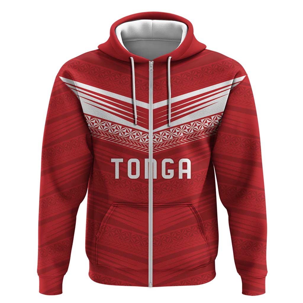 Custom Pacific Rugby Spirit Hoodie Tonga Ngatu Pride Red Edition - Polynesian Pride