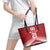 Custom Pacific Rugby Spirit Leather Tote Bag Tonga Ngatu Pride Red Edition - Polynesian Pride
