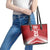Custom Pacific Rugby Spirit Leather Tote Bag Tonga Ngatu Pride Red Edition - Polynesian Pride