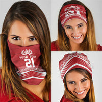 Custom Pacific Rugby Spirit Neck Gaiter Tonga Ngatu Pride Red Edition - Polynesian Pride