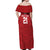 Custom Pacific Rugby Spirit Off Shoulder Maxi Dress Tonga Ngatu Pride Red Edition - Polynesian Pride