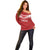 Custom Pacific Rugby Spirit Off Shoulder Sweater Tonga Ngatu Pride Red Edition - Polynesian Pride