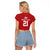 Custom Pacific Rugby Spirit Raglan Cropped T Shirt Tonga Ngatu Pride Red Edition - Polynesian Pride