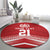 Custom Pacific Rugby Spirit Round Carpet Tonga Ngatu Pride Red Edition - Polynesian Pride