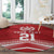 Custom Pacific Rugby Spirit Round Carpet Tonga Ngatu Pride Red Edition - Polynesian Pride