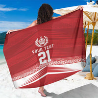 Custom Pacific Rugby Spirit Sarong Tonga Ngatu Pride Red Edition - Polynesian Pride