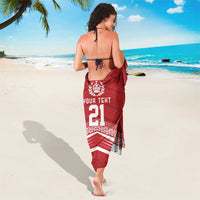 Custom Pacific Rugby Spirit Sarong Tonga Ngatu Pride Red Edition - Polynesian Pride