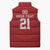 Custom Pacific Rugby Spirit Sleeveless Puffer Jacket Tonga Ngatu Pride Red Edition - Polynesian Pride