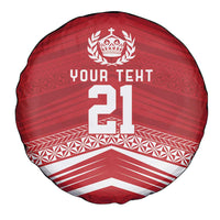Custom Pacific Rugby Spirit Spare Tire Cover Tonga Ngatu Pride Red Edition - Polynesian Pride